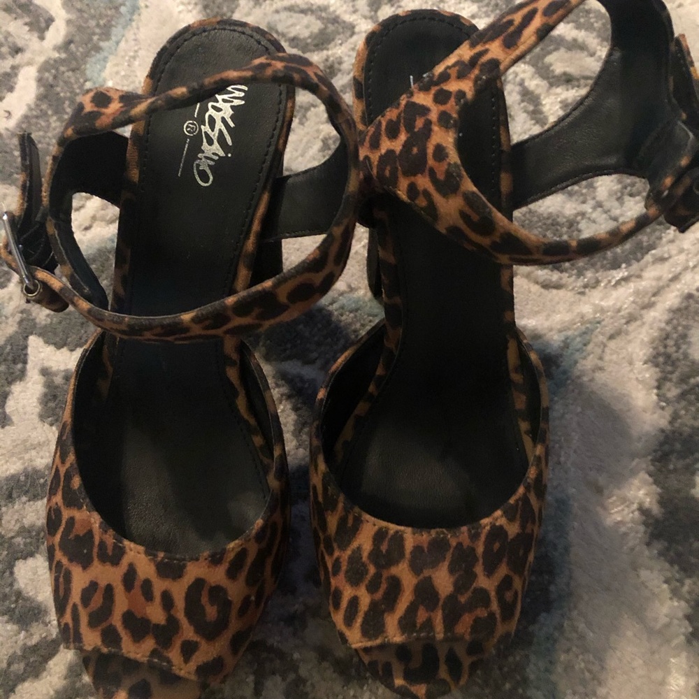 Animal print heels.